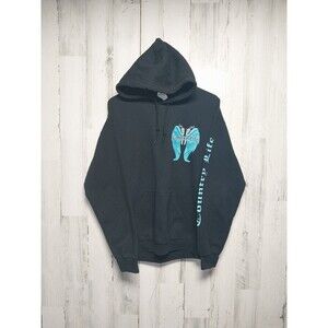 Country Life Outfitters Wings Guns Black Hoodie Long Sleeve Sweat Shirt Medium